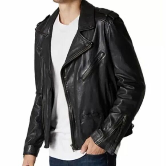 Blanknyc Men's Genuine Leather Moto Full Zip Jacket - Picture 1 of 12